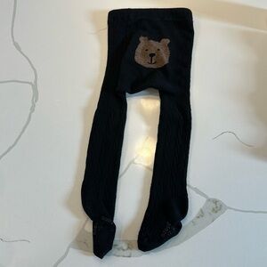 Gap baby toddler Brannan bear cable knit tights black size 12-24 months 🖤🐻